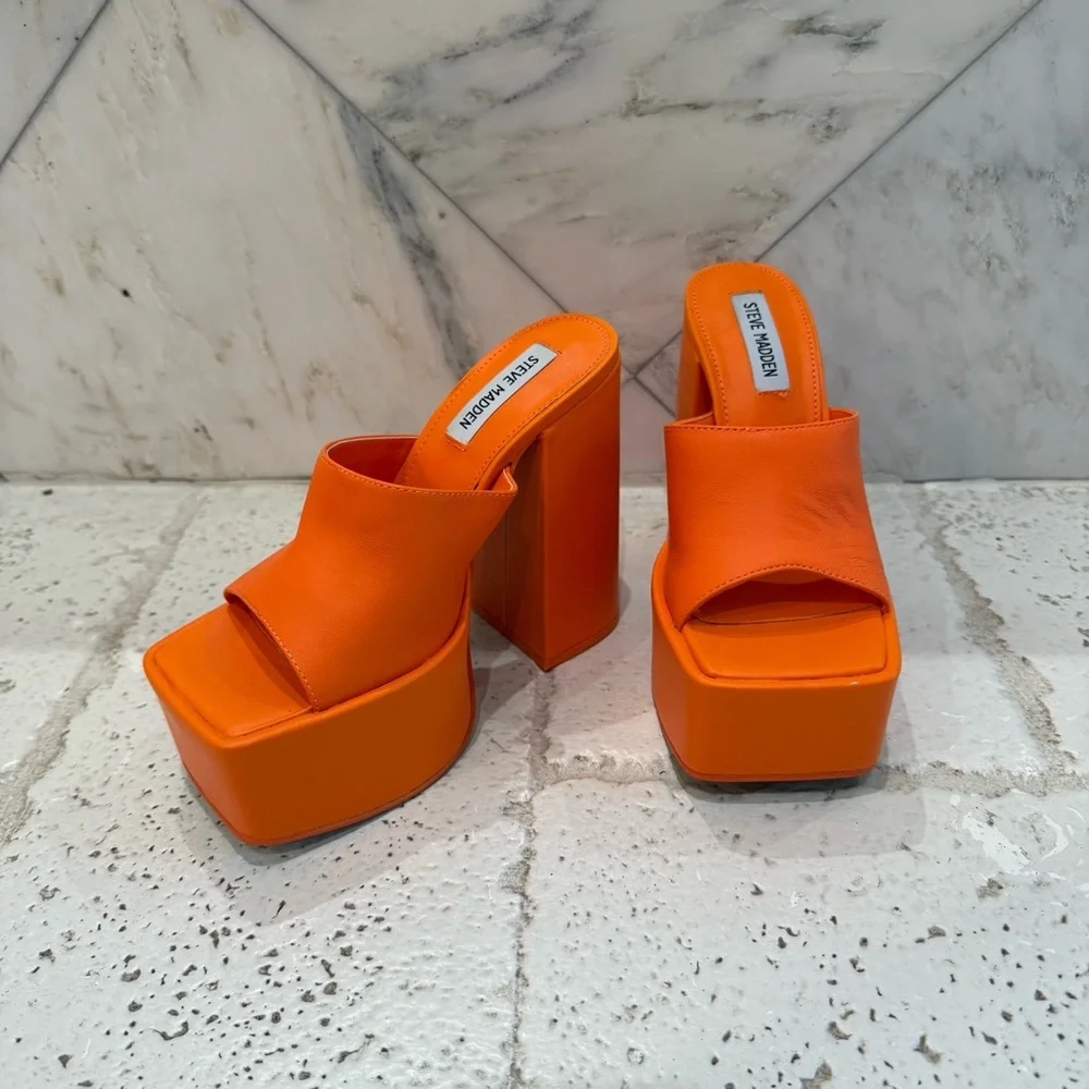 Steve Madden orange platforms